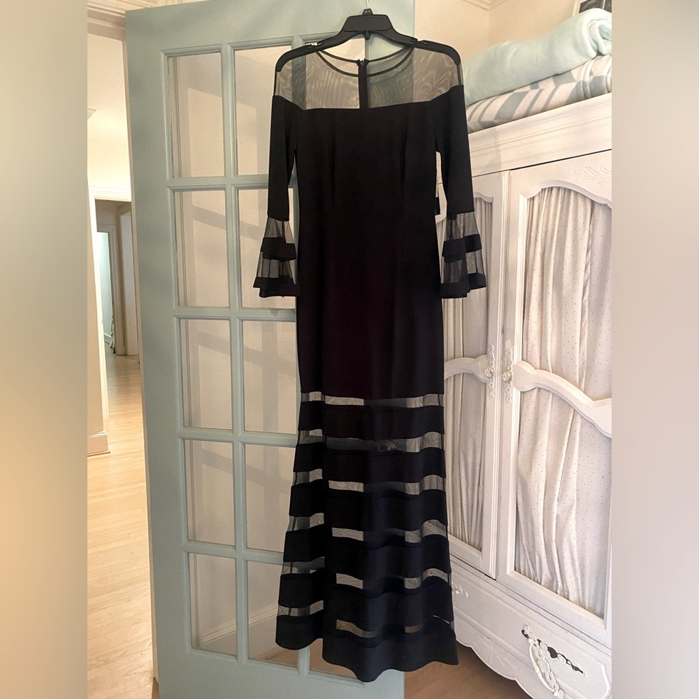Betsy Adams mesh formal dress